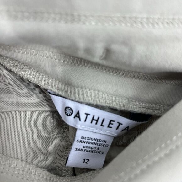 Athleta Pants Size 12 Womens Khaki Trekkie North Jogger Pockets Hiking Ankle - Picture 4 of 9